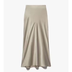 FRAME Silk Bias Midi Skirt